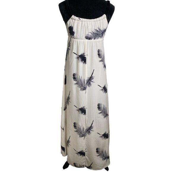 Corey Lynn Calter Womens Cream and Black Print Silk Maxi Dress Size 4 Fairy Y2K - Picture 2 of 8